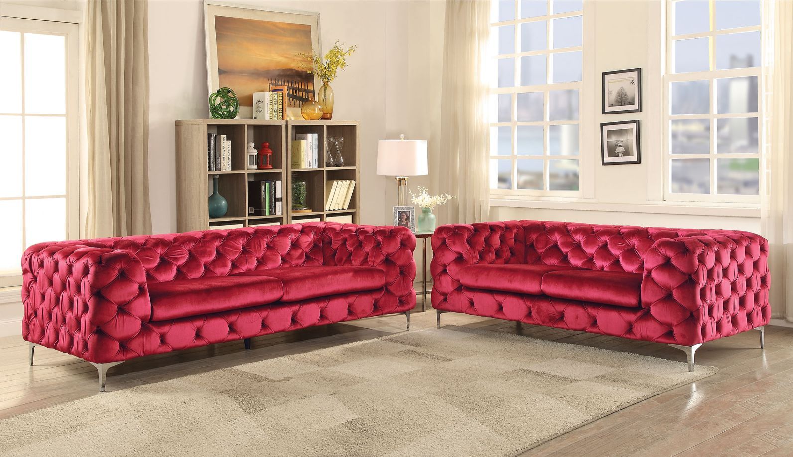 ACME Adam - Sofa - Red Velvet | Meri Furniture