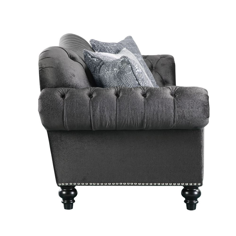 ACME Gaura - Sofa - Dark Gray Velvet | Meri Furniture