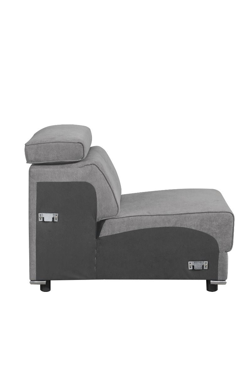 ACME Alwin - Armless Chair - Dark Gray Fabric | Meri Furniture