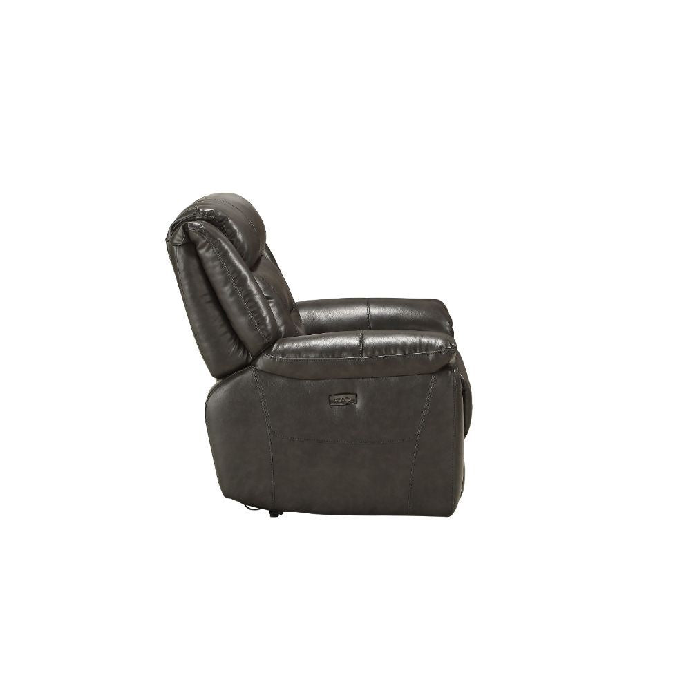 ACME Imogen - Recliner - Gray Leather-Aire | Meri Furniture