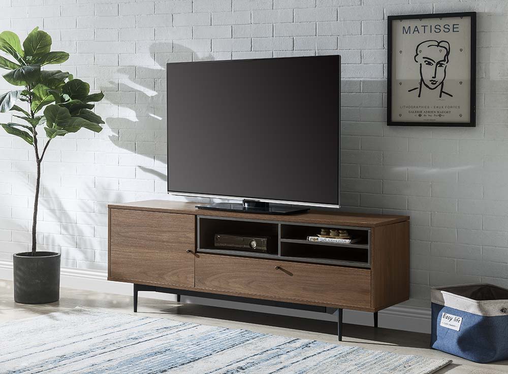 ACME Hattie - TV Stand - Rustic Walnut Finish | Meri Furniture