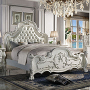 ACME Dresden - Queen Upholstered Bed - Bone White Finish | Meri Furniture