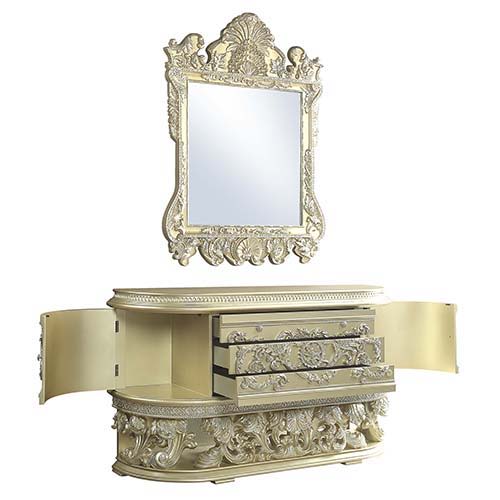 ACME Vatican - Mirror - Champagne Silver Finish | Meri Furniture
