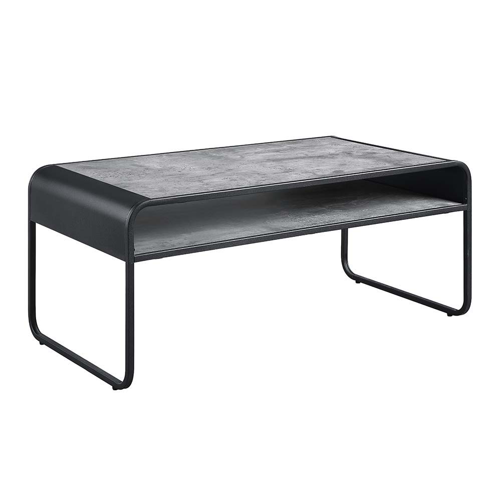 ACME Raziela - Coffee Table - Concrete Gray & Black Finish | Meri Furniture