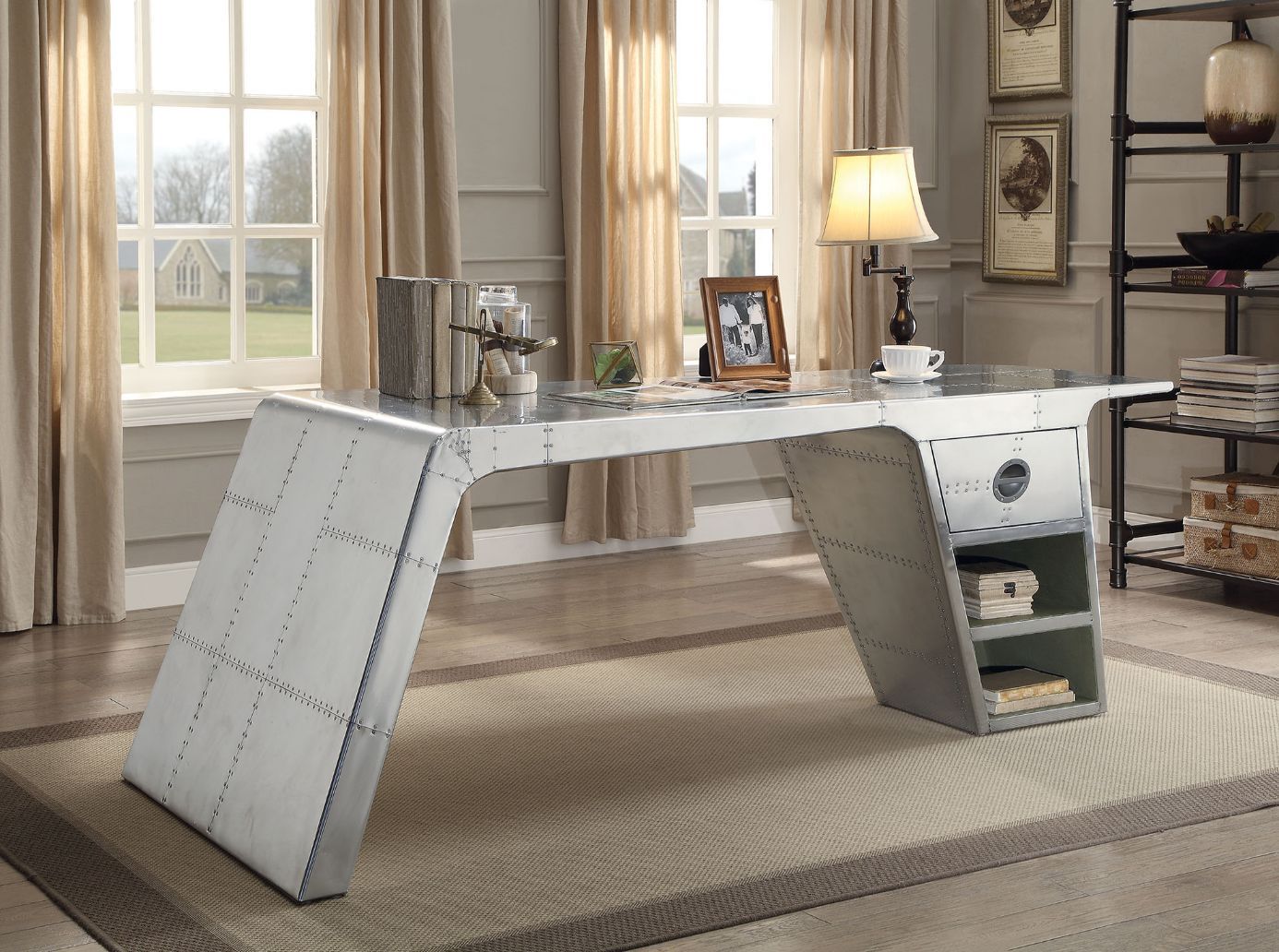 ACME Brancaster - Desk - Metallic | Meri Furniture