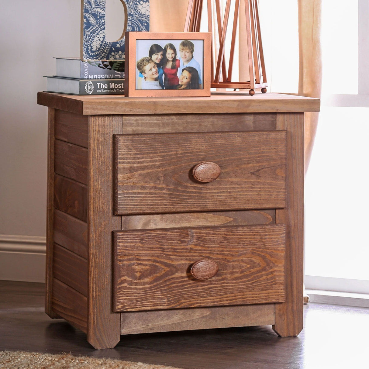 Furniture of America Lea - Nightstand - Mahogany | Meri Furniture