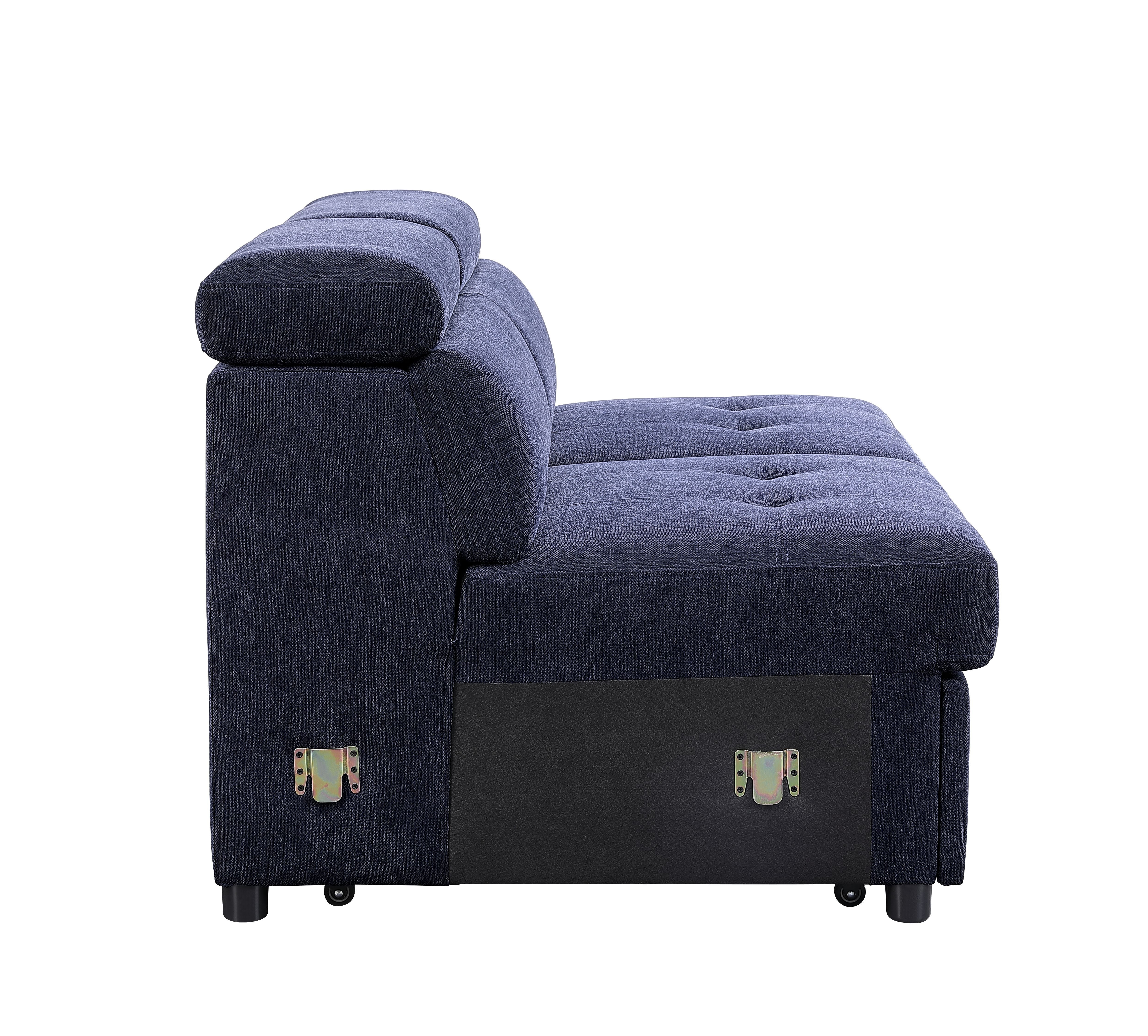 ACME Nekoda - Sectional Sofa - Navy Blue Fabric | Meri Furniture