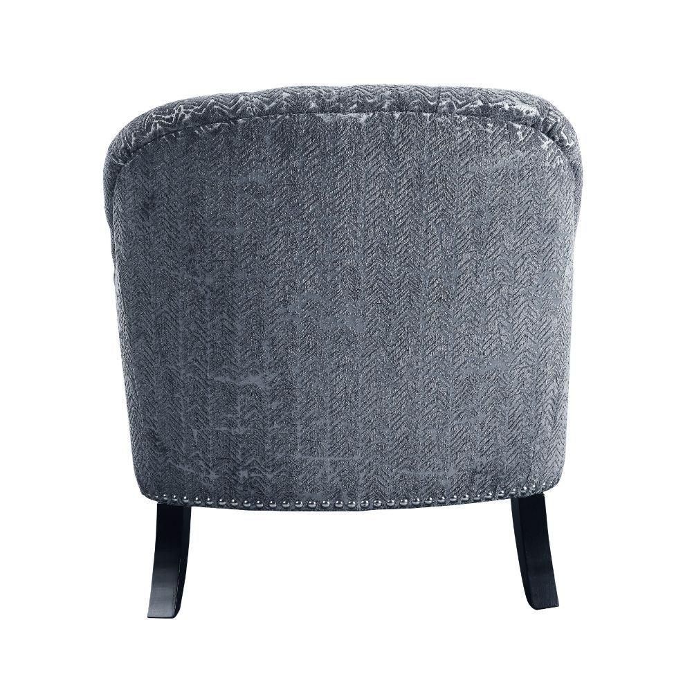 ACME Gaura - Chair - Pattern Gray Velvet | Meri Furniture