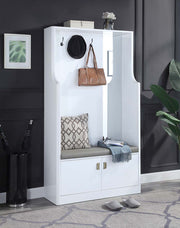 ACME Buck II - Hall Tree - White High Gloss Finish | Meri Furniture