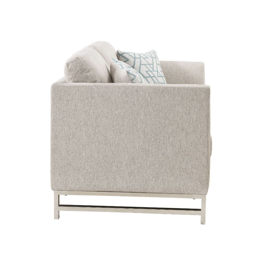 ACME Varali - Loveseat - Beige Linen | Meri Furniture