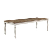 ACME Florian - Dining Table With 2 Leaves - Oak & Antique White | Meri Furniture
