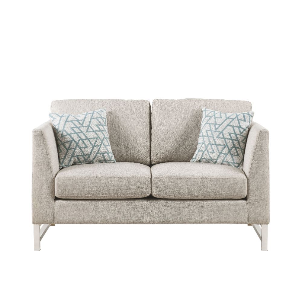 ACME Varali - Loveseat - Beige Linen | Meri Furniture