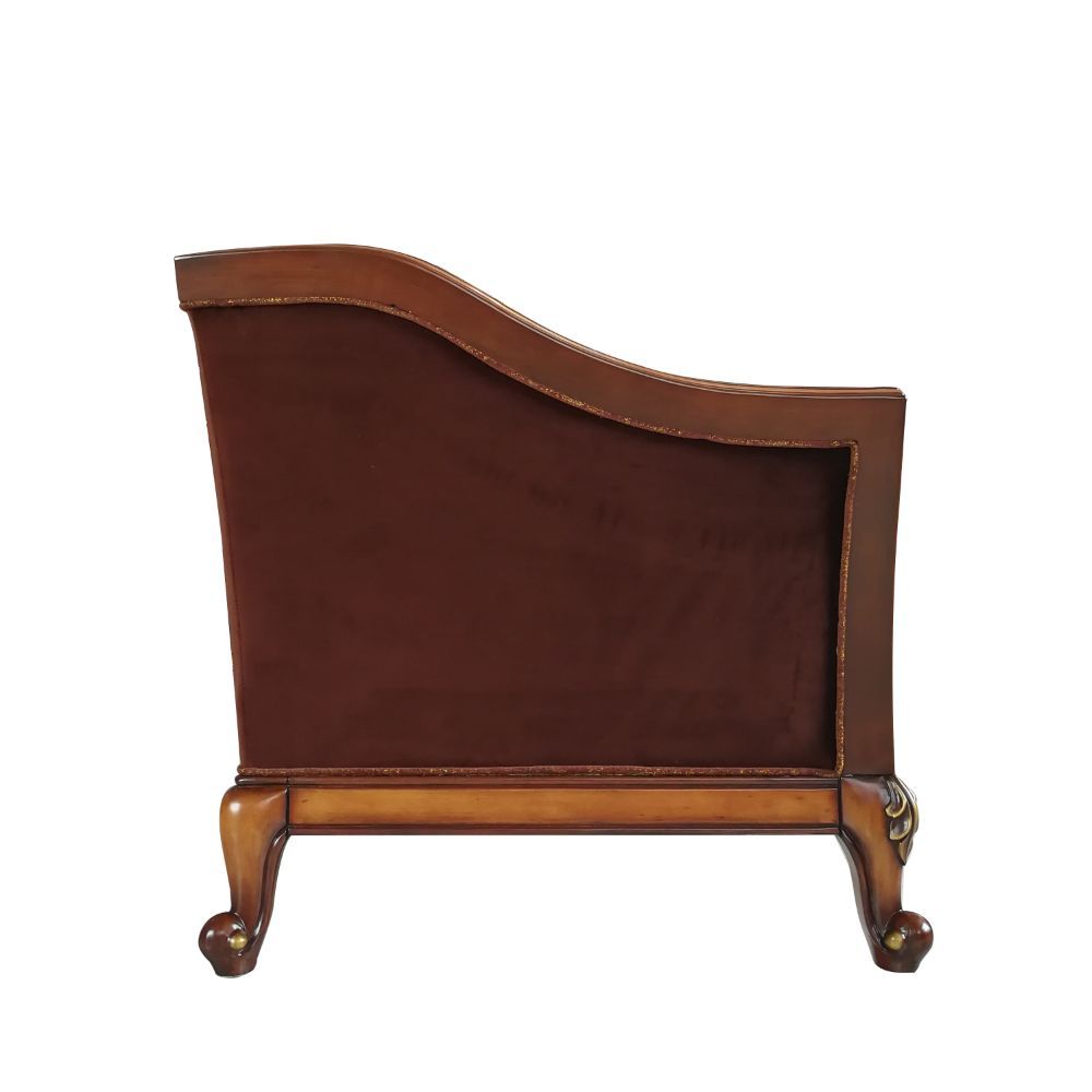 ACME Beredei - Loveseat - Fabric & Antique Oak | Meri Furniture