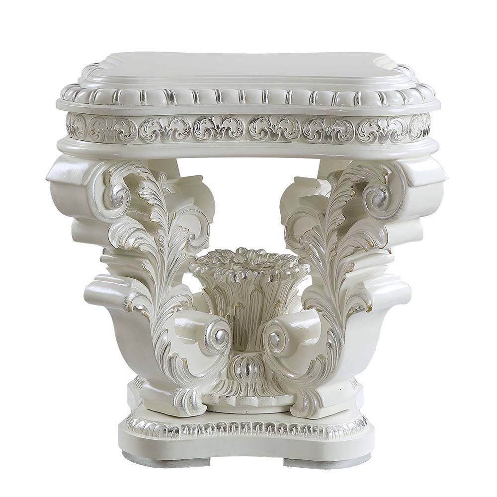 ACME Vanaheim - End Table - Antique White Finish | Meri Furniture