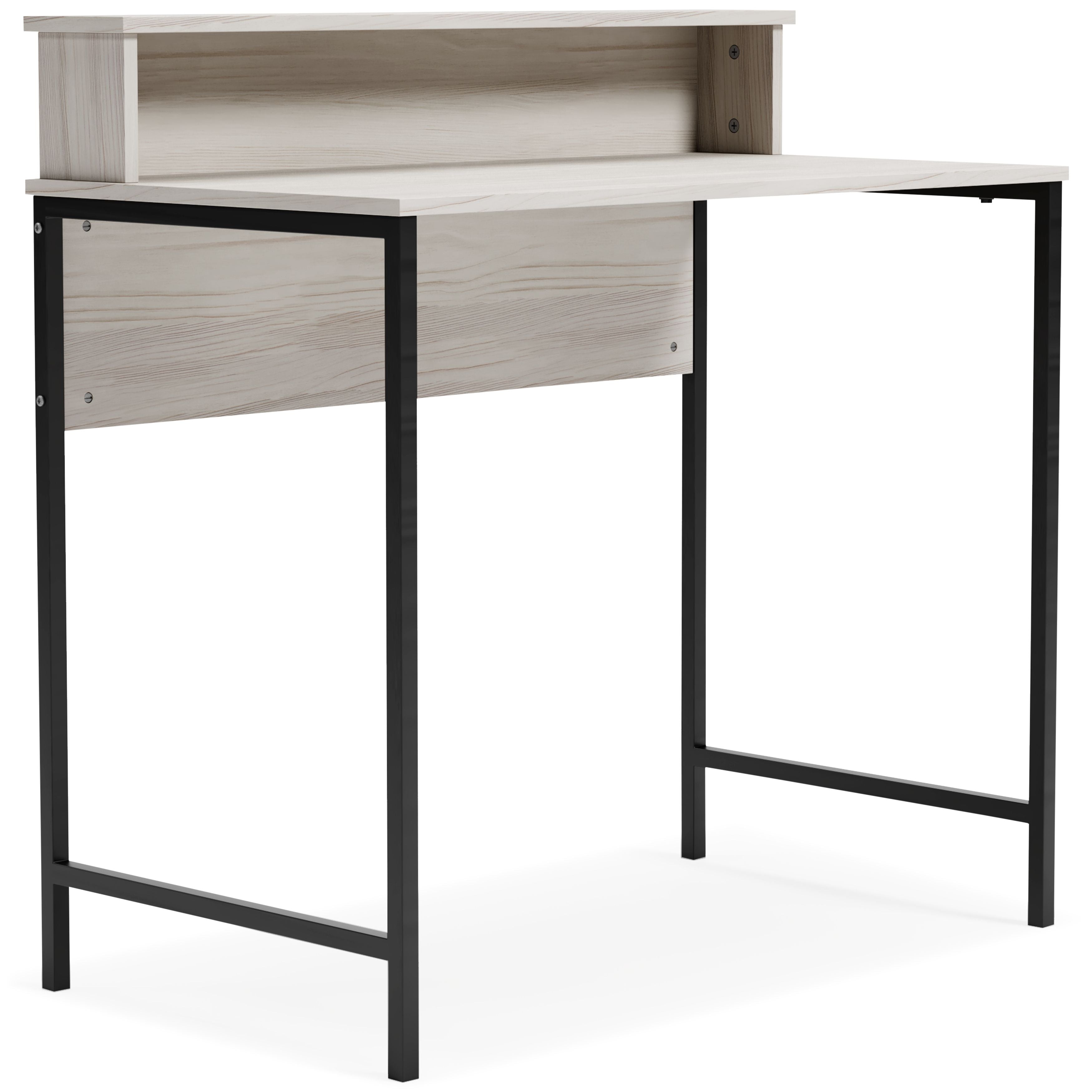 Signature Design by Ashley® Bayflynn - White / Black - Home Office Desk With Hutch | Meri Furniture