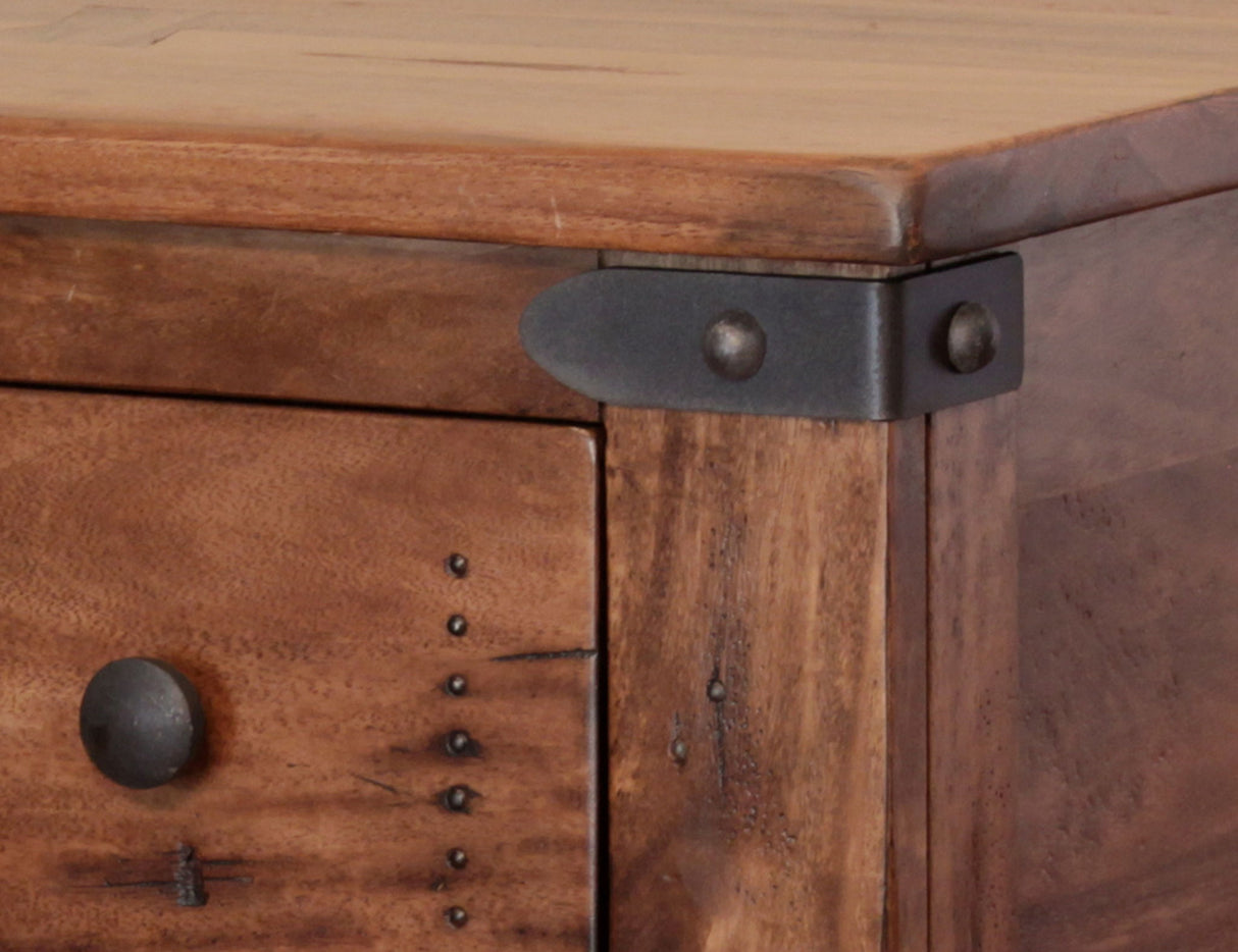 International Furniture Direct Parota II - Chairside Table - Cinnamon Brown | Meri Furniture