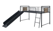 ACME Cordelia - Twin Loft Bed - Antique Oak, Sandy Black & Dark Bronze Hand-Brushed Finish - 49" | Meri Furniture