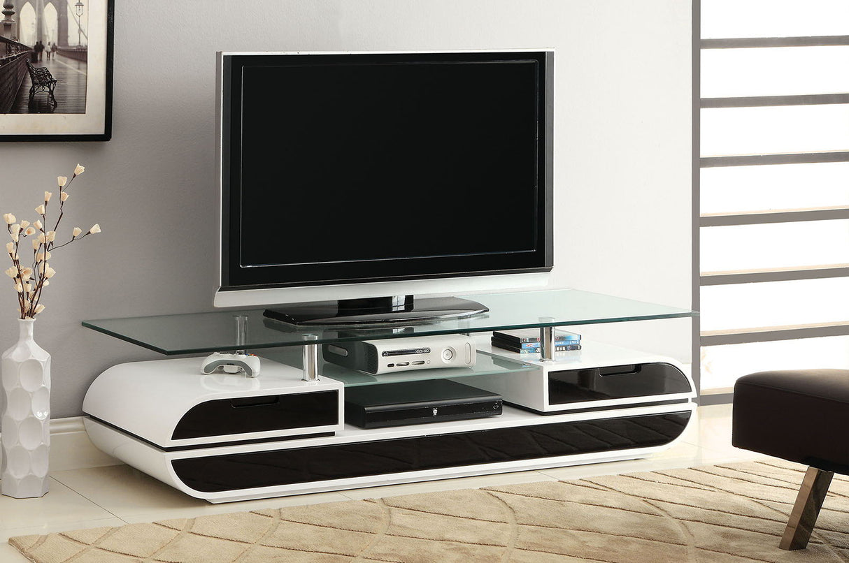 Furniture of America Evos - TV Console - Black / White | Meri Furniture