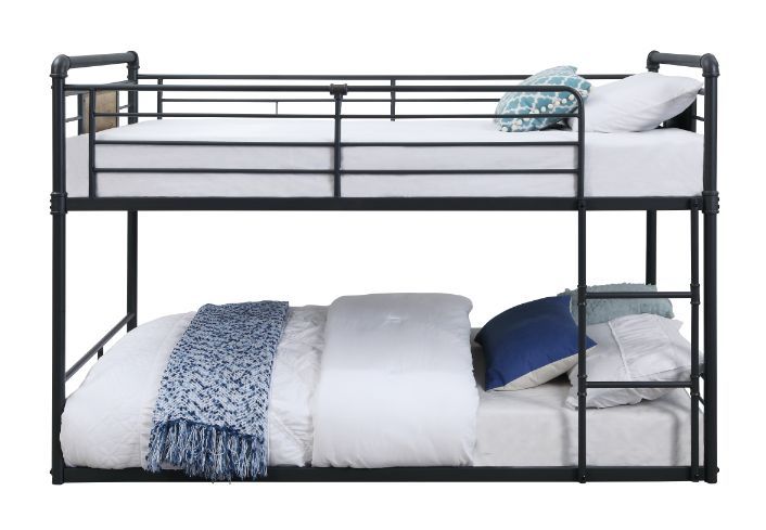 ACME Cordelia - Twin Over Twin Bunk Bed - Antique Oak, Sandy Black & Dark Bronze Hand-Brushed Finish | Meri Furniture