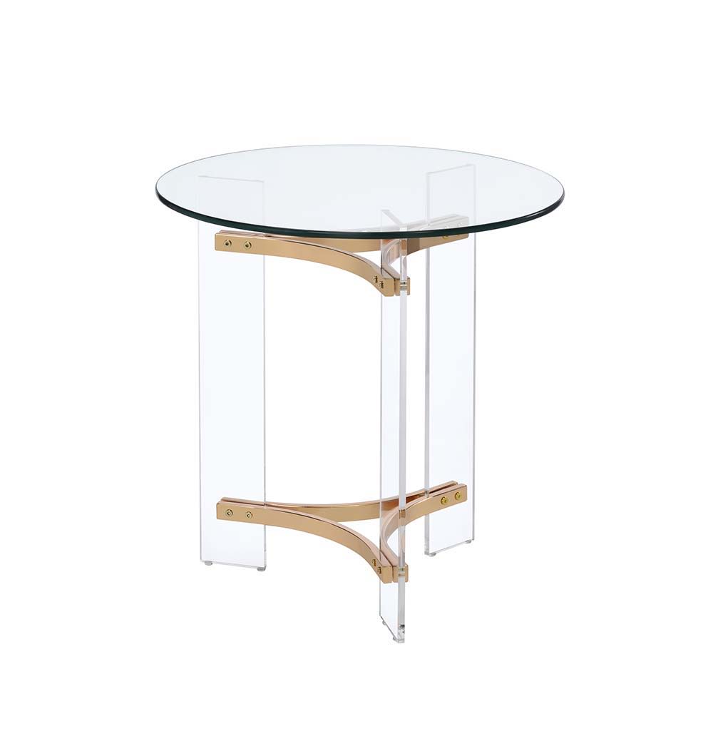 ACME Sosi - End Table - Gold Finish | Meri Furniture