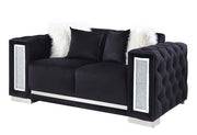 ACME Trislar - Loveseat - Black Velvet | Meri Furniture