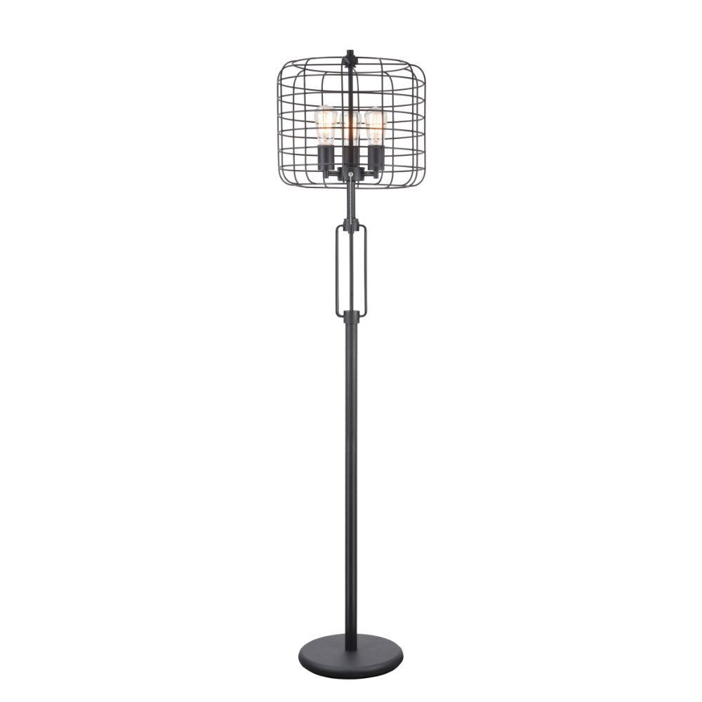 ACME The Manus floor lamp will enhance your home with the sleek and industrial style that will stand out in any room. This lamp features a simple metal cage shade and a base in a rich finish. | Meri Furniture