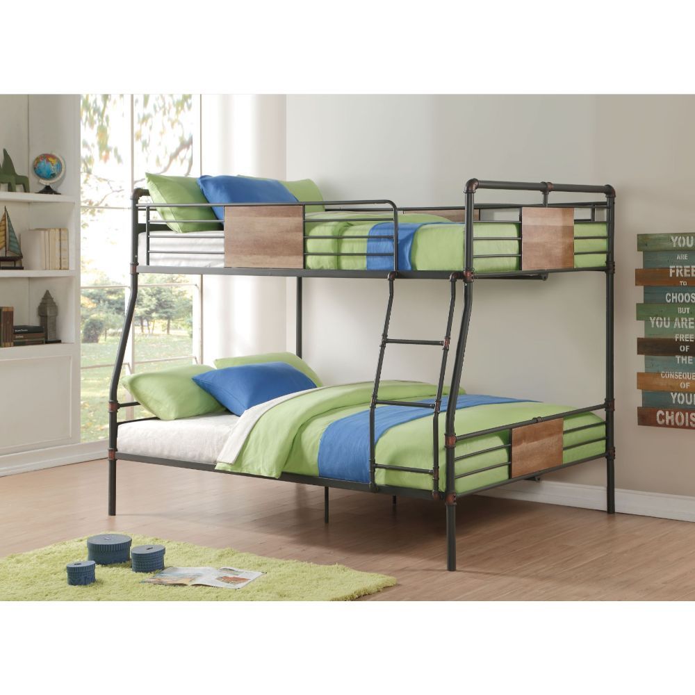 ACME Brantley - Bunk Bed - Sandy Black & Dark Bronze Hand-Brushed | Meri Furniture