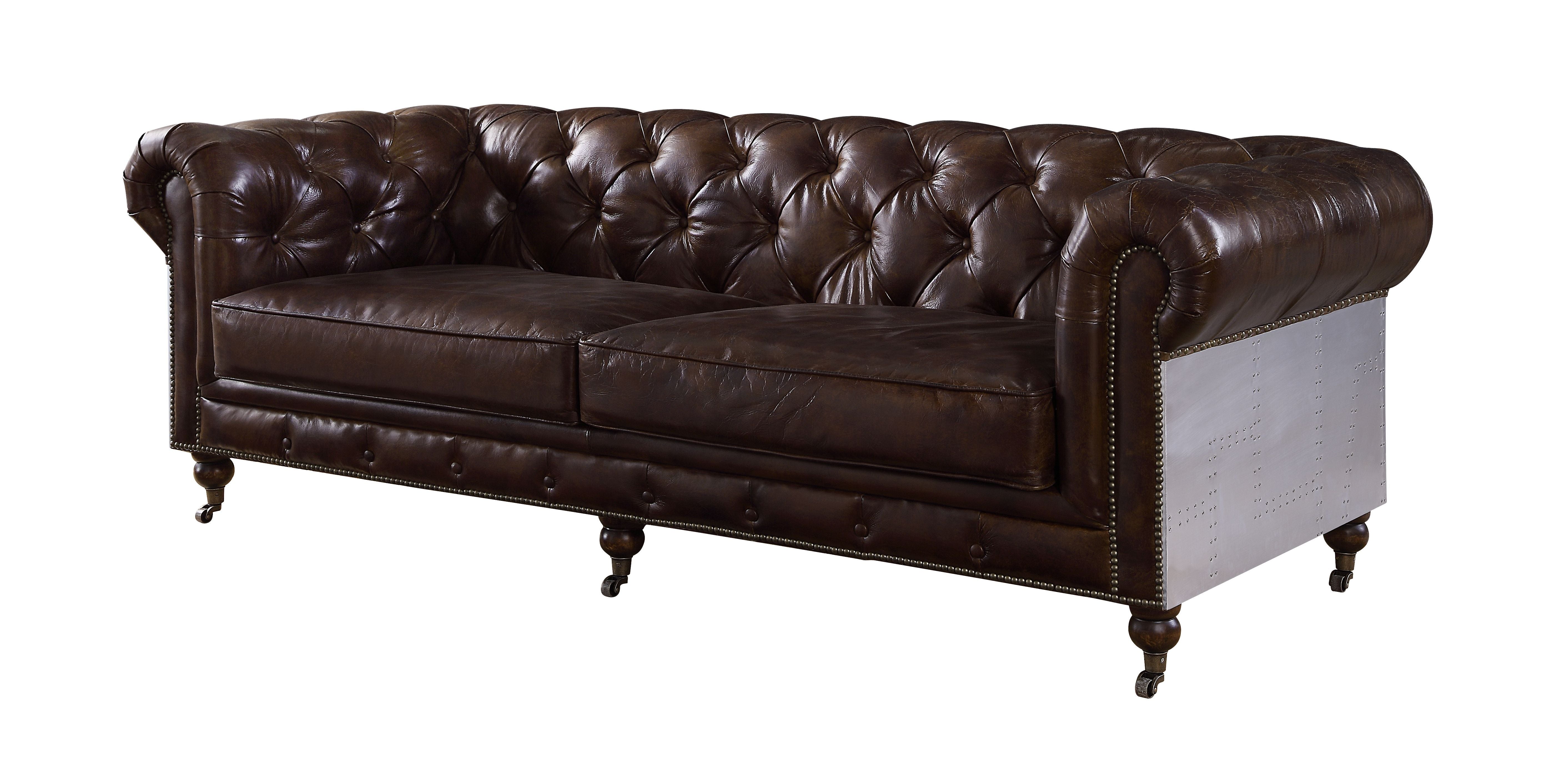 ACME Aberdeen - Sofa - Vintage Brown Top Grain Leather | Meri Furniture