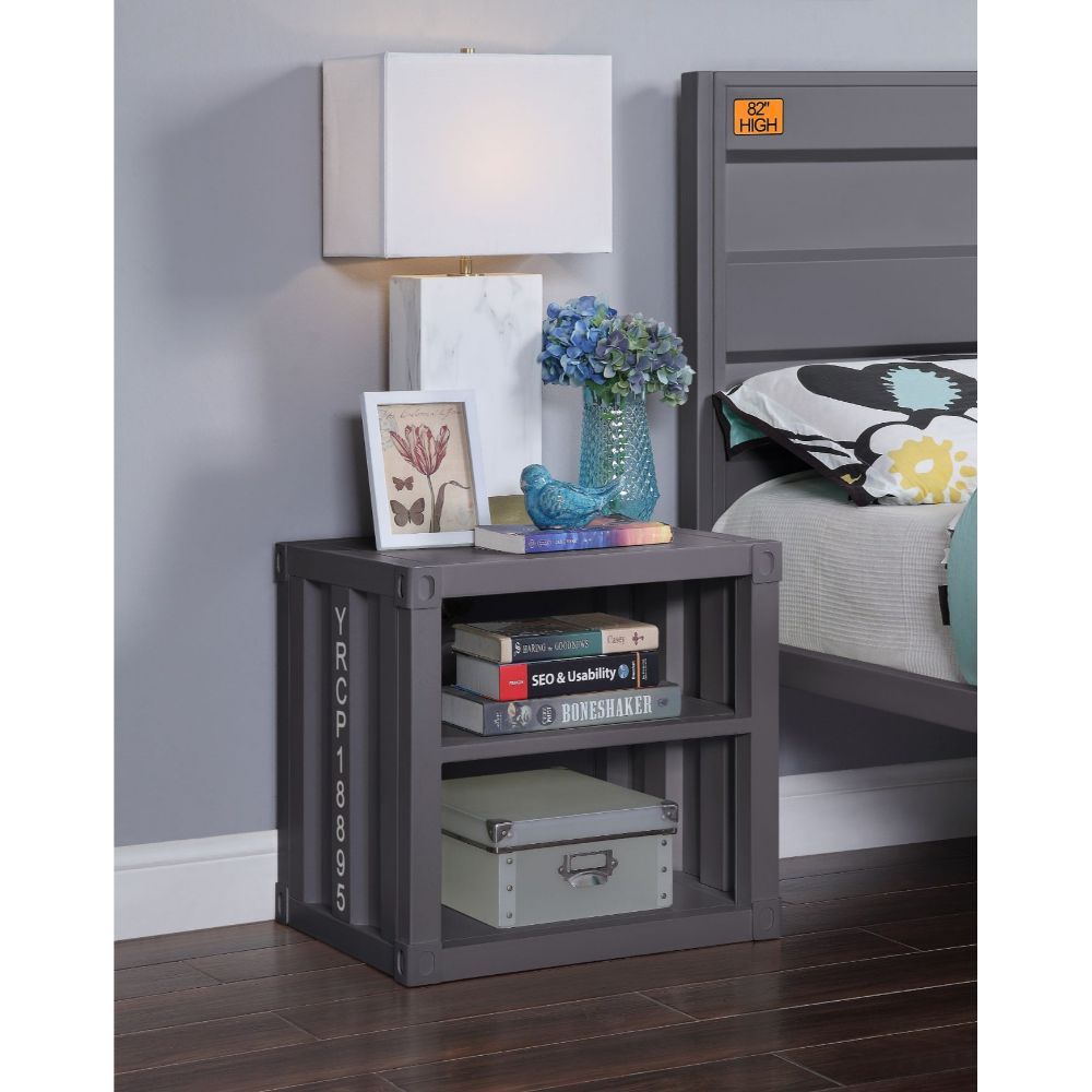 ACME KD, Storage: 2 Open Compartments (1 Metal Fixed Shelf) • Features: Metal Frame, Recessed Panels (Cargo Container Panels) • (NO LEGS) •• CONSTRUCTION •• Metal Case: Iron Plate (40 x 40mm) ••• Clearance Floor to Bottom Frame? | Meri Furniture