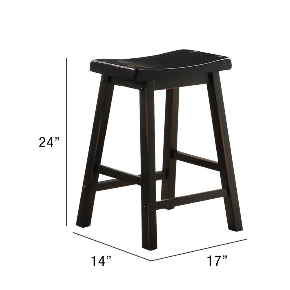 ACME The Gaucho Counter Height Dining Set offers simplicity with a versatility perfect for any small dining space. This set boasts an space saving design, square leg table and four matching saddle style stools. The Table features a Solid Top and square le