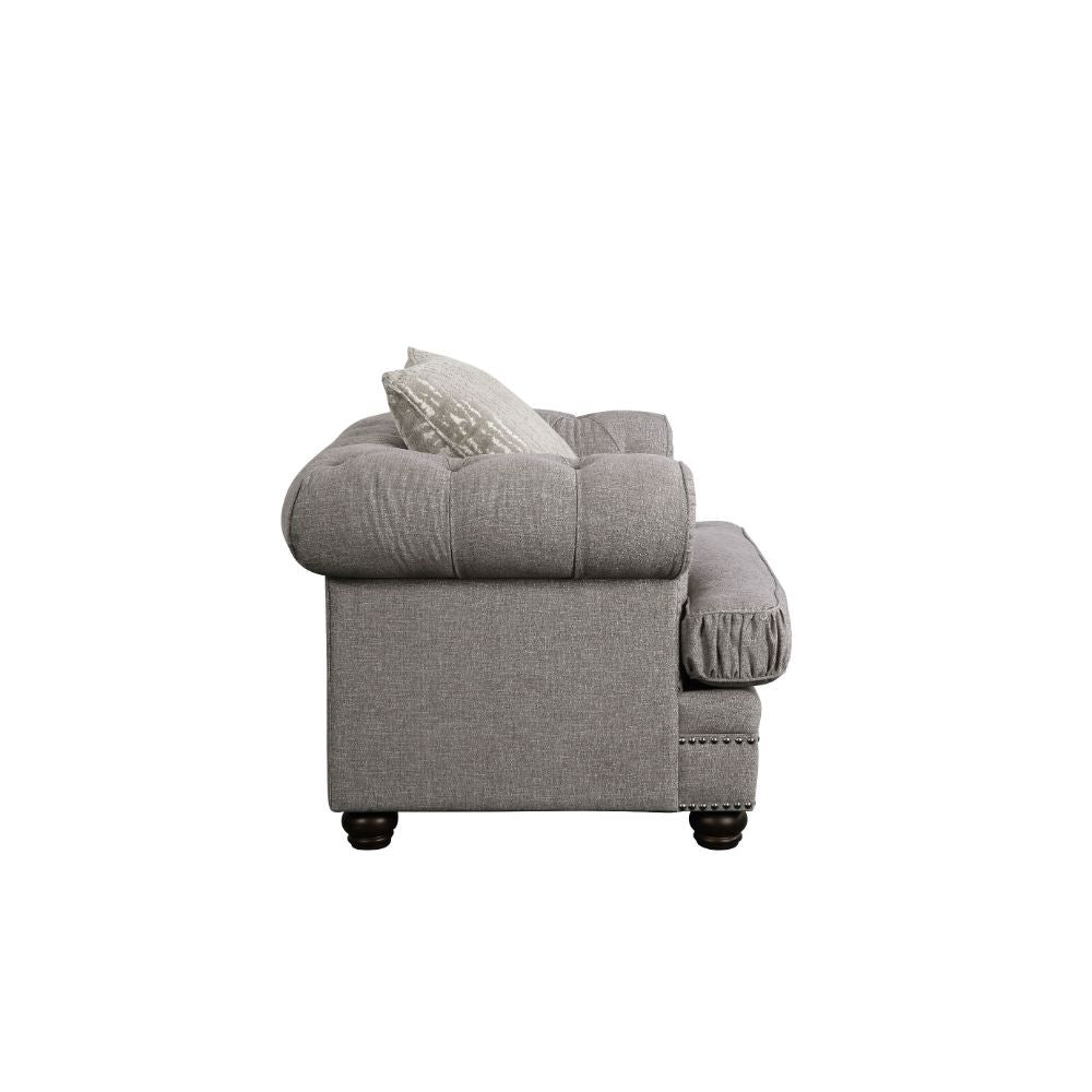 ACME Gardenia - Chair - Gray Fabric | Meri Furniture