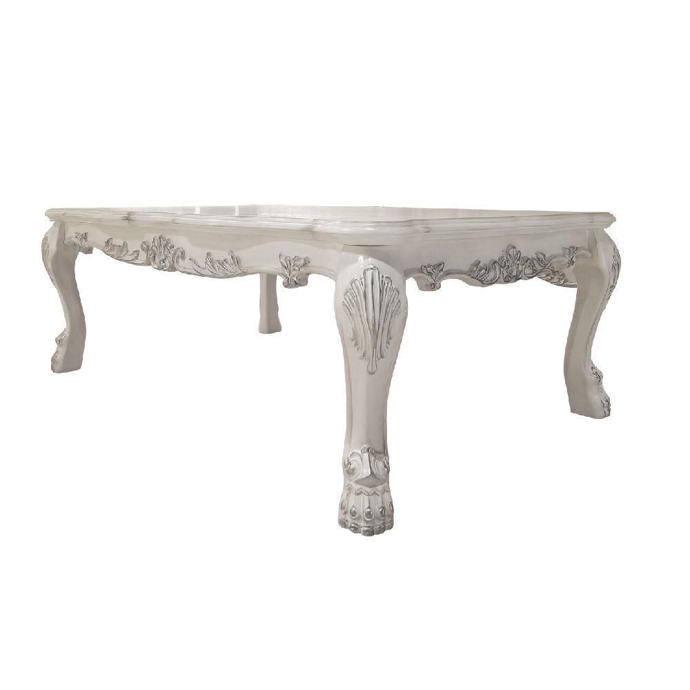 ACME Dresden Coffee Table - Bone White Finish | Meri Furniture