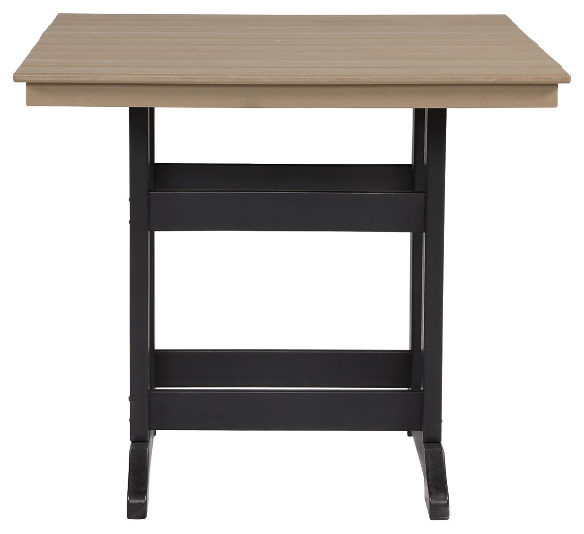 Signature Design by Ashley® Fairen Trail - Black / Driftwood - Square Counter Tbl W/Umb Opt | Meri Furniture