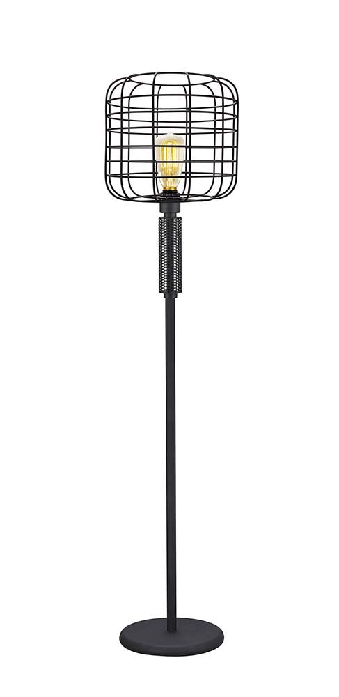 ACME The Marek floor lamp will enhance your home with the sleek and industrial style that will stand out in any room. This lamp features a simple metal cage shade and a base in a rich finish. | Meri Furniture