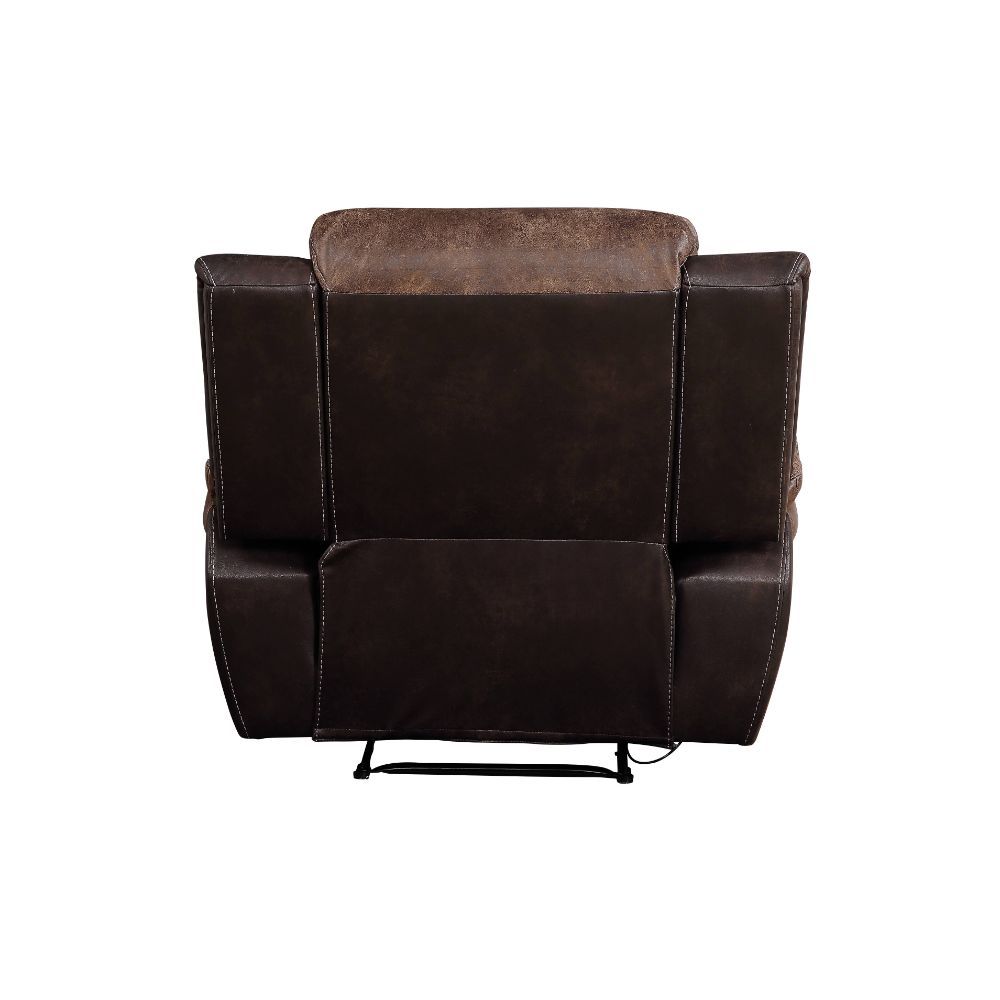 ACME Jaylen - Recliner - Toffee & Espresso Polished Microfiber | Meri Furniture