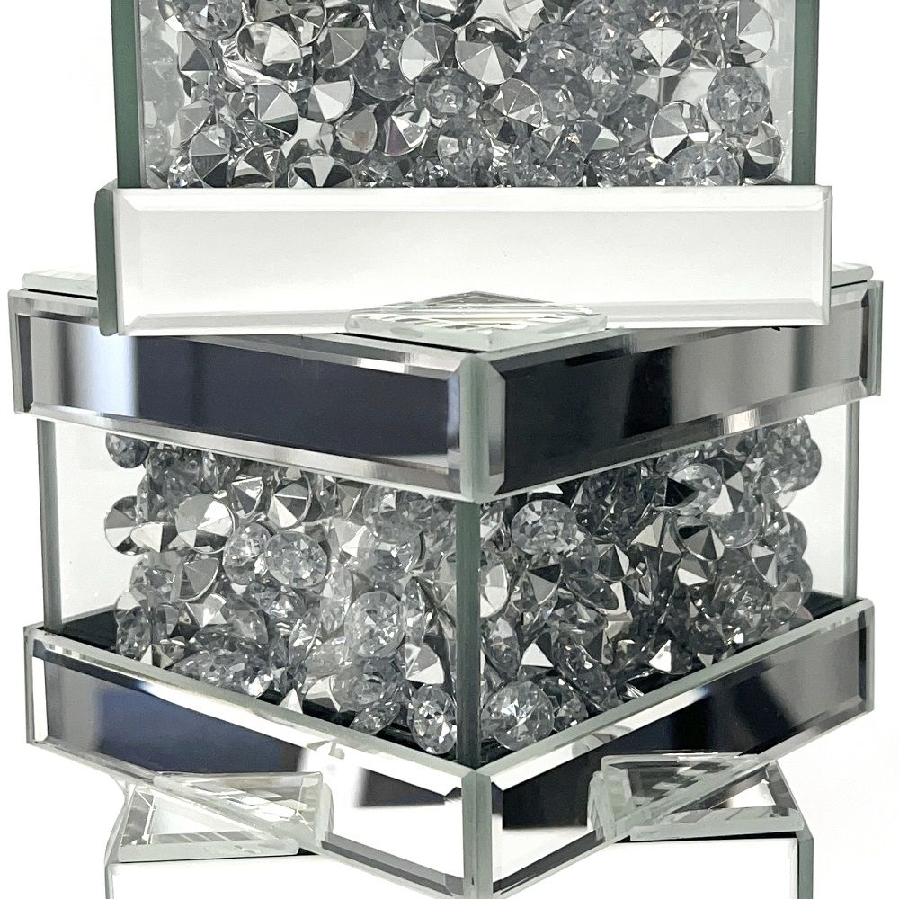 ACME Noralie - Table Lamp - Mirrored - Glass - 30" | Meri Furniture