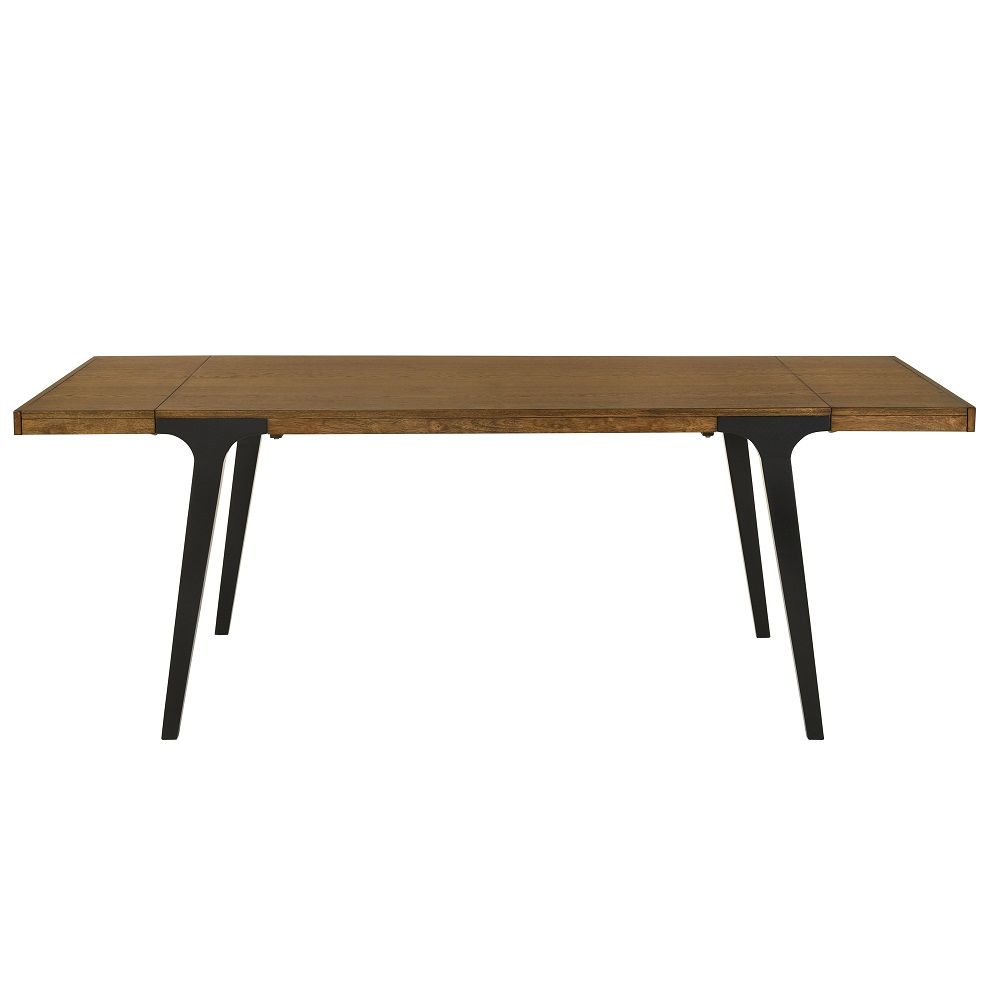 ACME Hillary - Dining Table With 2 Leaves - Walnut & Black | Meri Furniture
