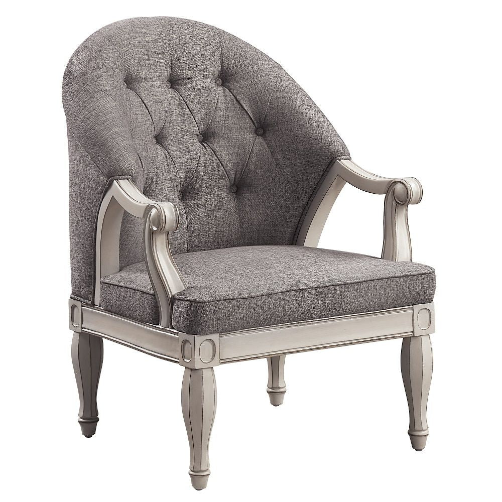 ACME Florian - Chair - Gray & Antique White | Meri Furniture