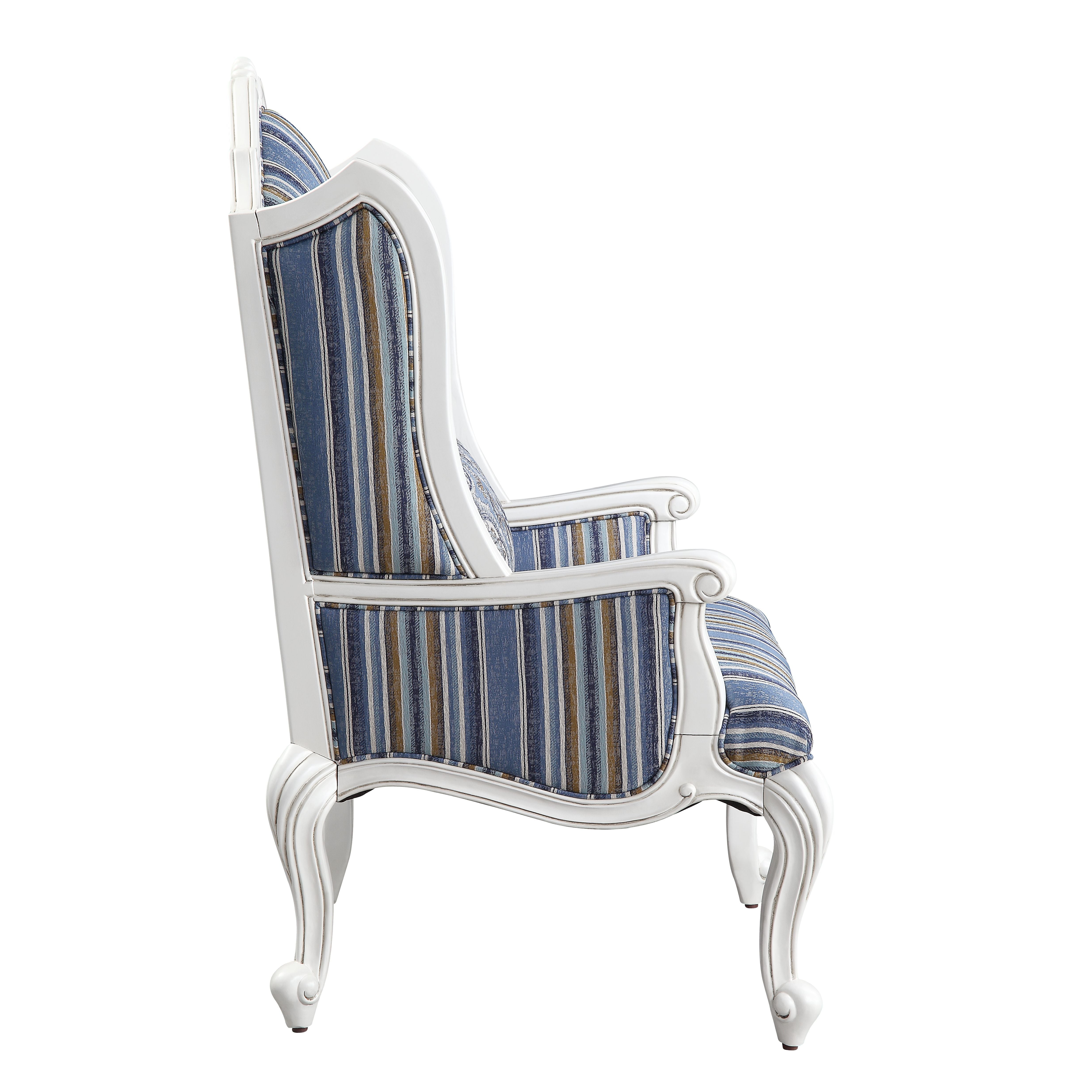 ACME Ciddrenar - Chair - Fabric & White Finish | Meri Furniture