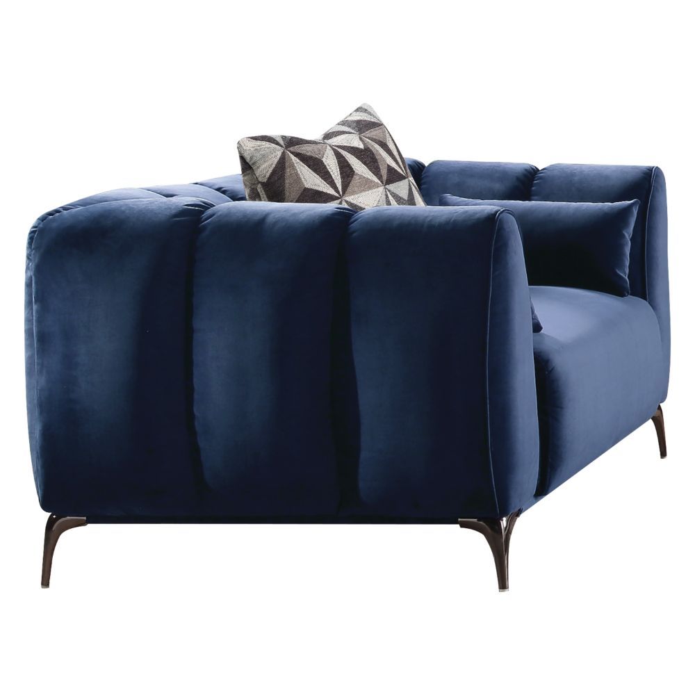 ACME Hellebore - Chair - Blue Velvet | Meri Furniture