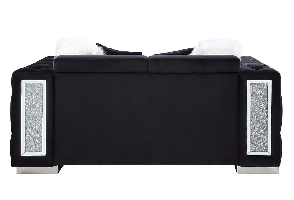ACME Trislar - Loveseat - Black Velvet | Meri Furniture