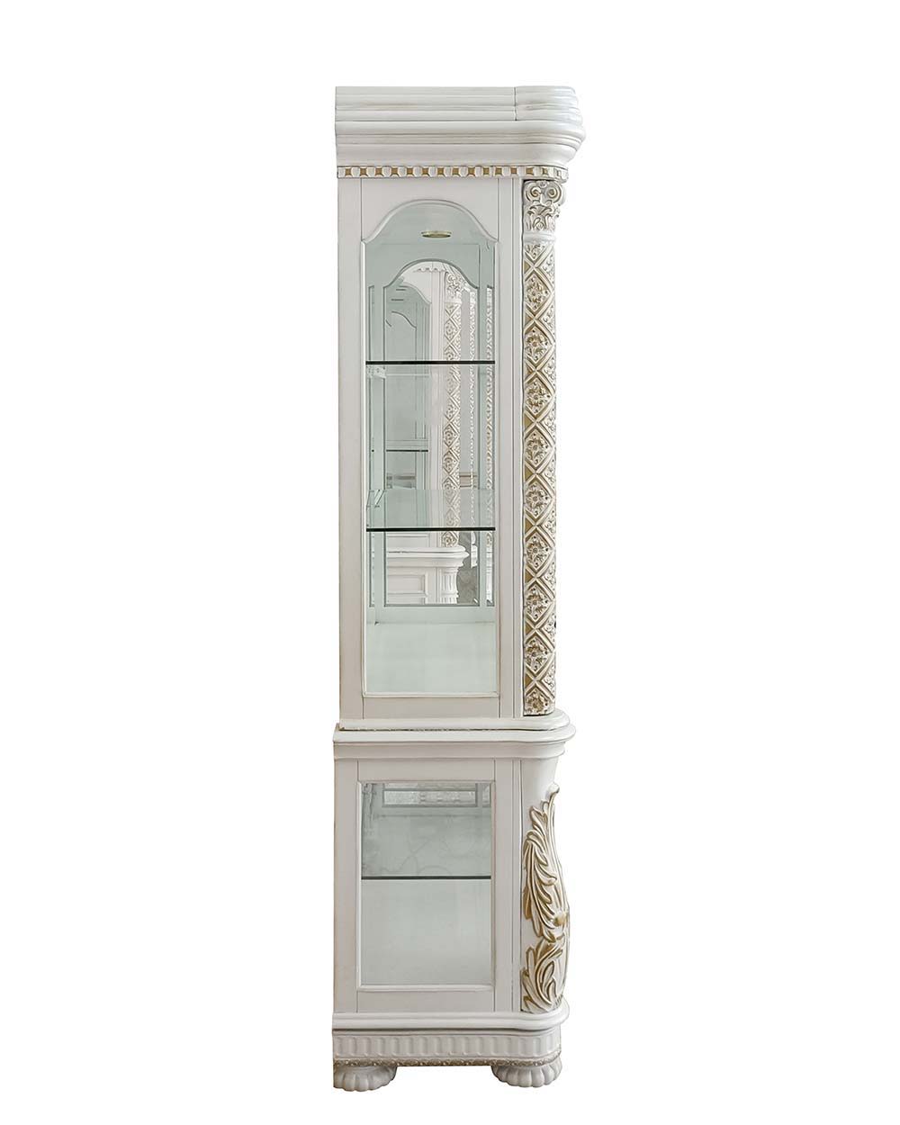 ACME Vendom - Curio - Antique Pearl Finish | Meri Furniture