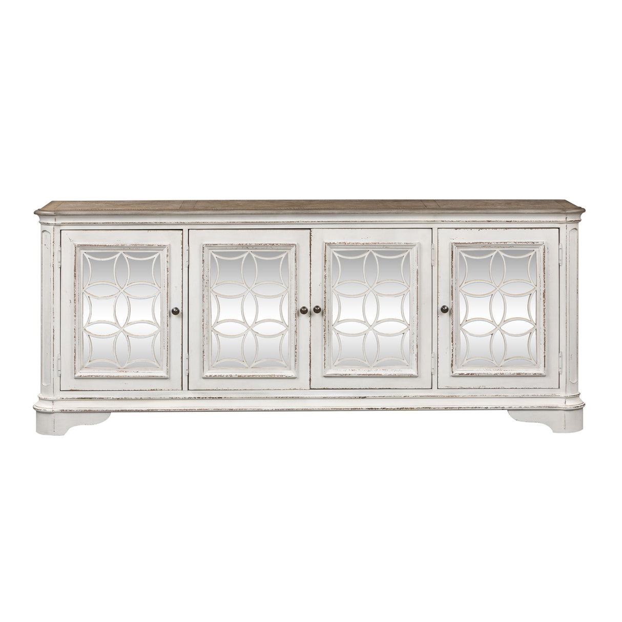 Liberty Furniture Magnolia Manor - 4 Doors TV Console - White | Meri Furniture