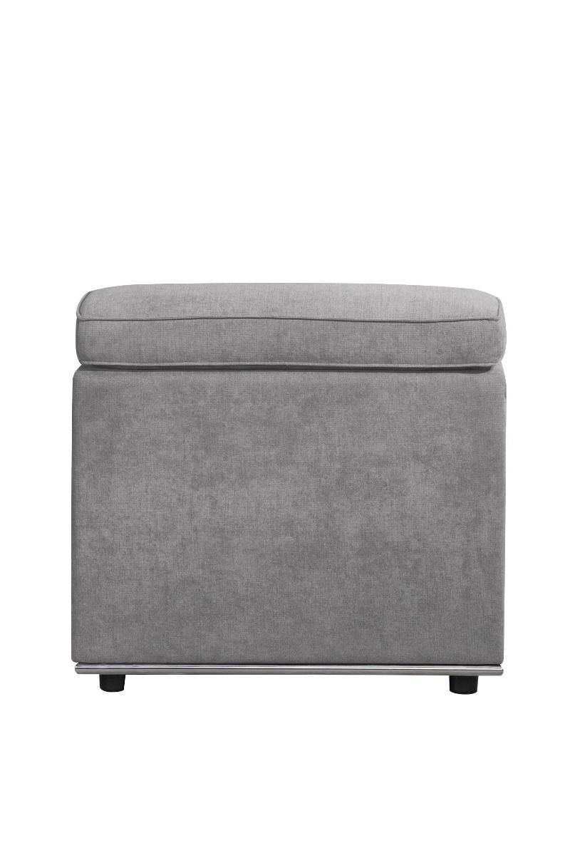 ACME Alwin - Armless Chair - Dark Gray Fabric | Meri Furniture