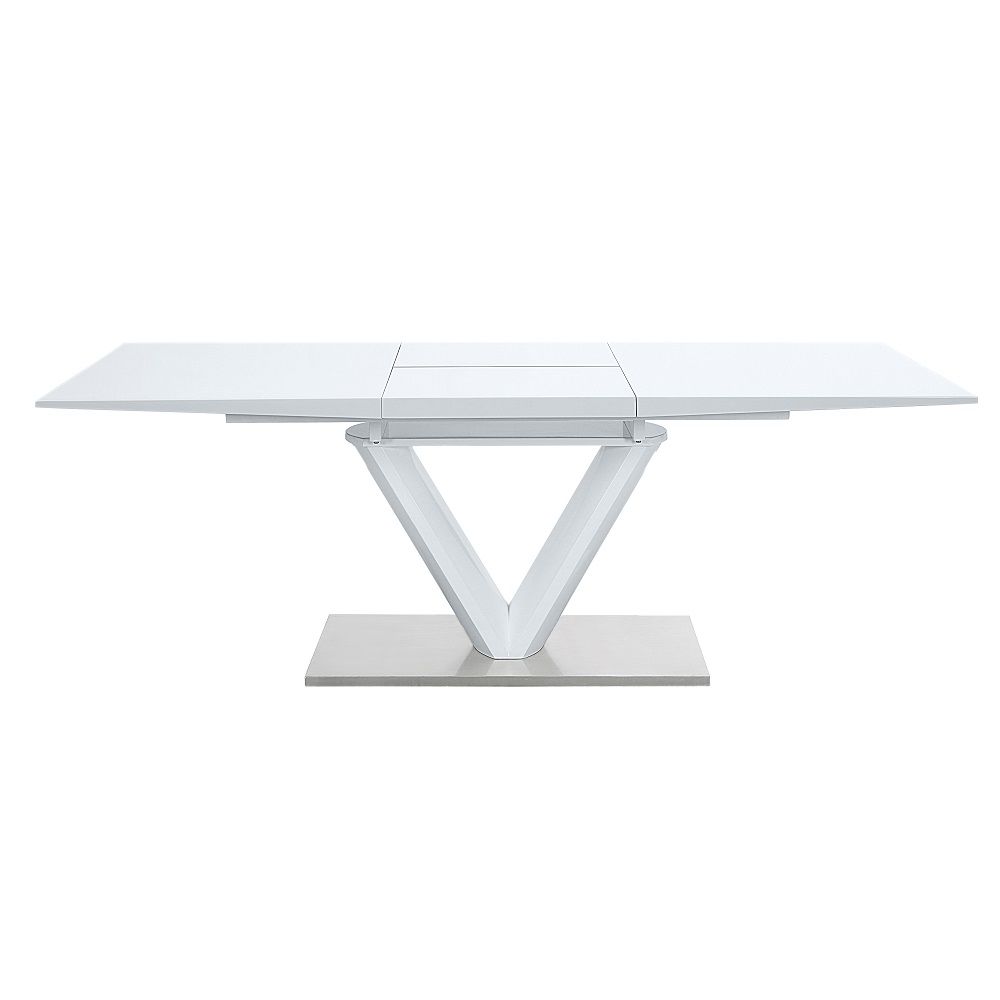 ACME Gallegos - Dining Table With Leaf - White High | Meri Furniture