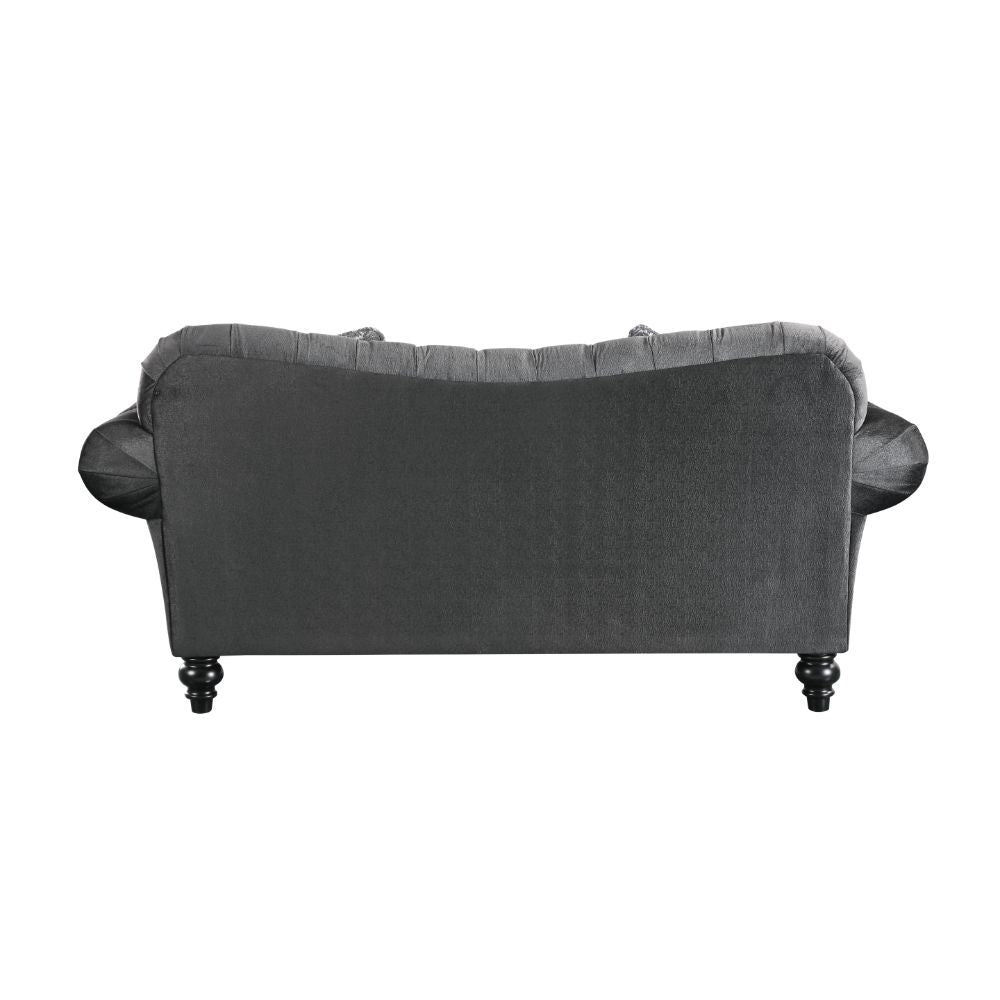 ACME Gaura - Loveseat - Dark Gray Velvet | Meri Furniture