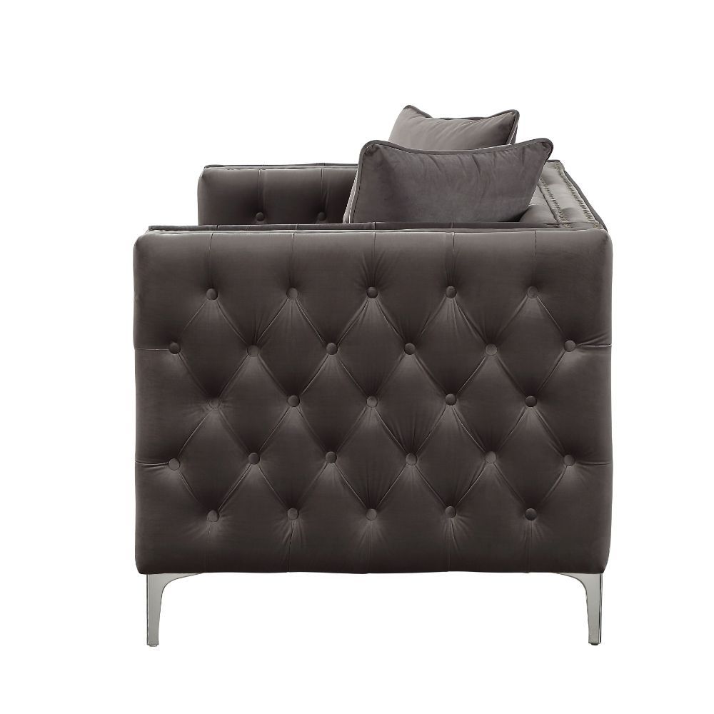 ACME Gillian II - Loveseat - Dark Gray Velvet | Meri Furniture