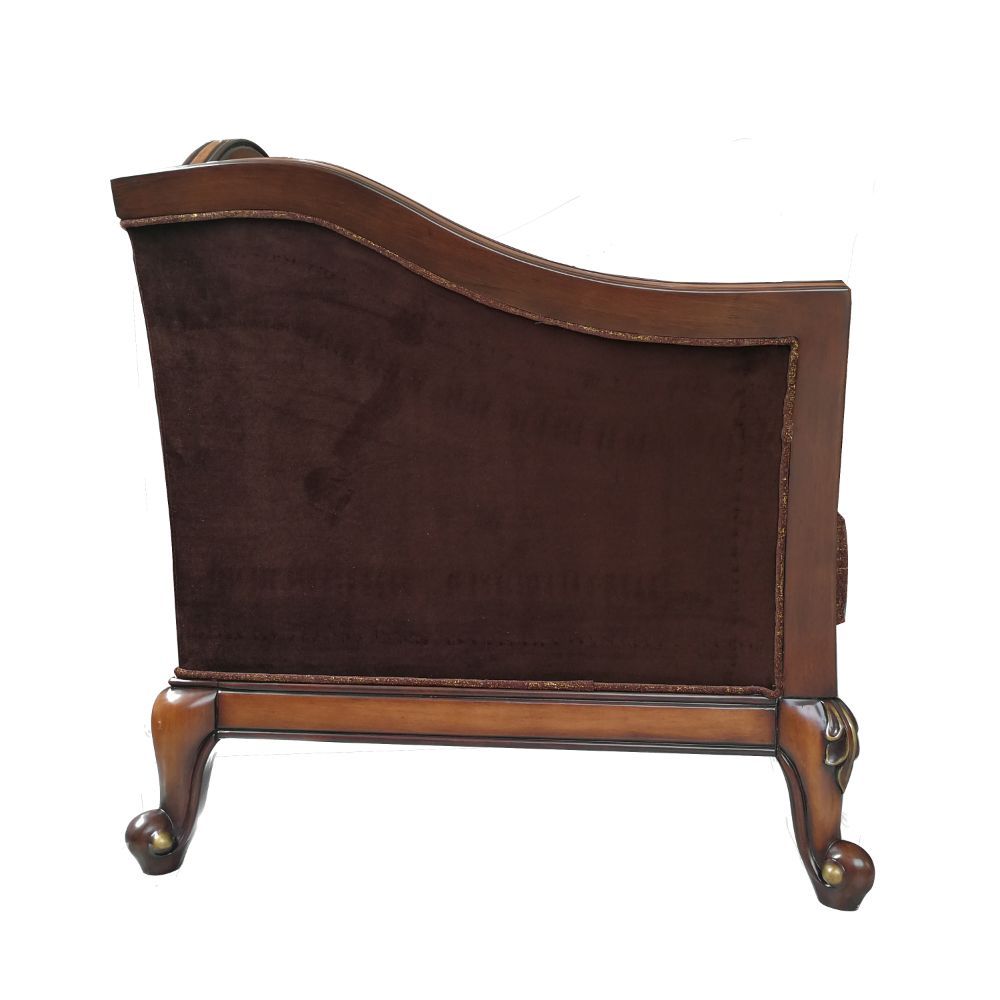 ACME Beredei - Chair - Fabric & Antique Oak | Meri Furniture