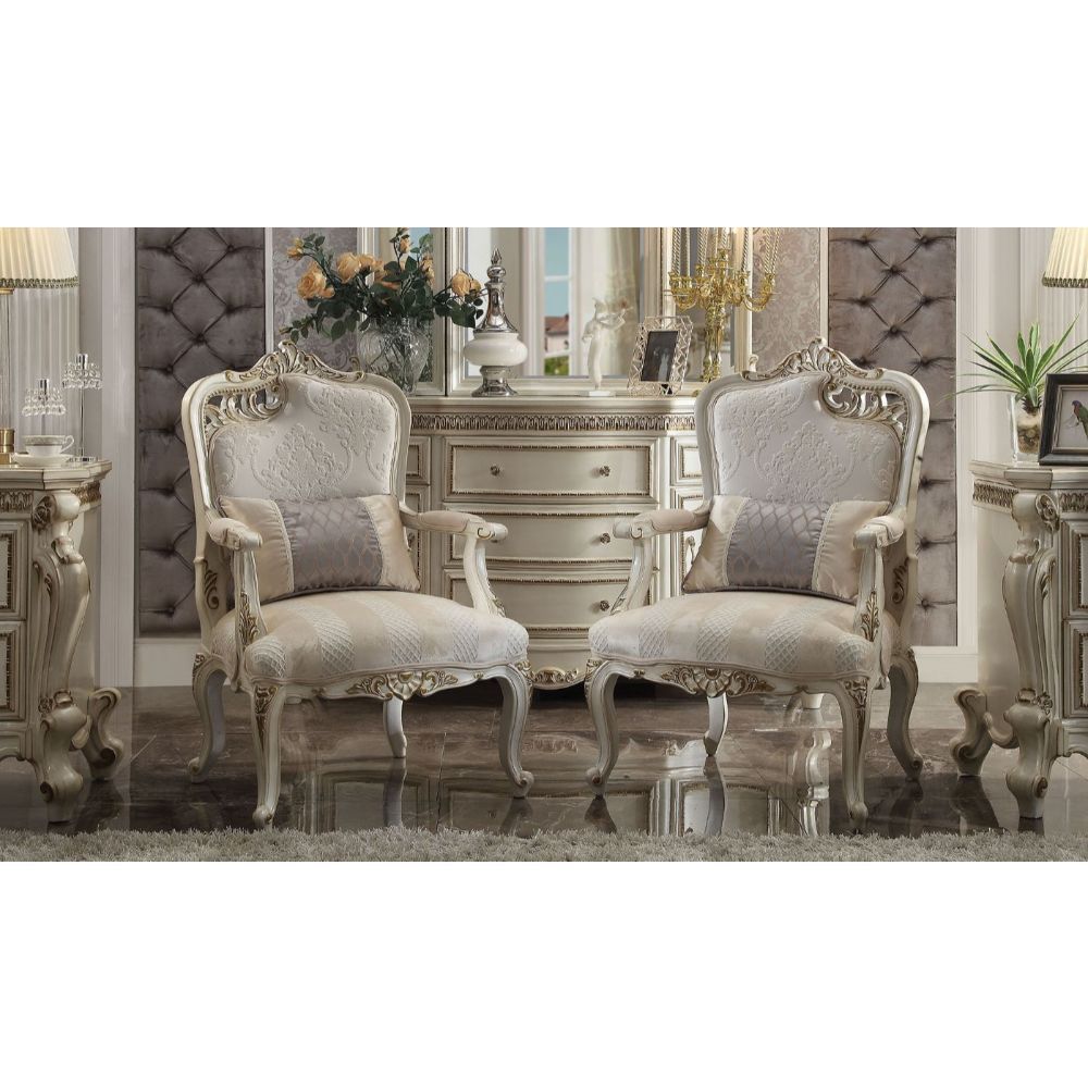 ACME The Picardy chair brings the influence of European antiques to life with traditional carvings, detailed looping, and gorgeous antique finish. | Meri Furniture
