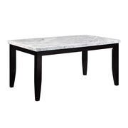 ACME Hussein - Dining Table With Marble Top - Marble & Black Finish | Meri Furniture